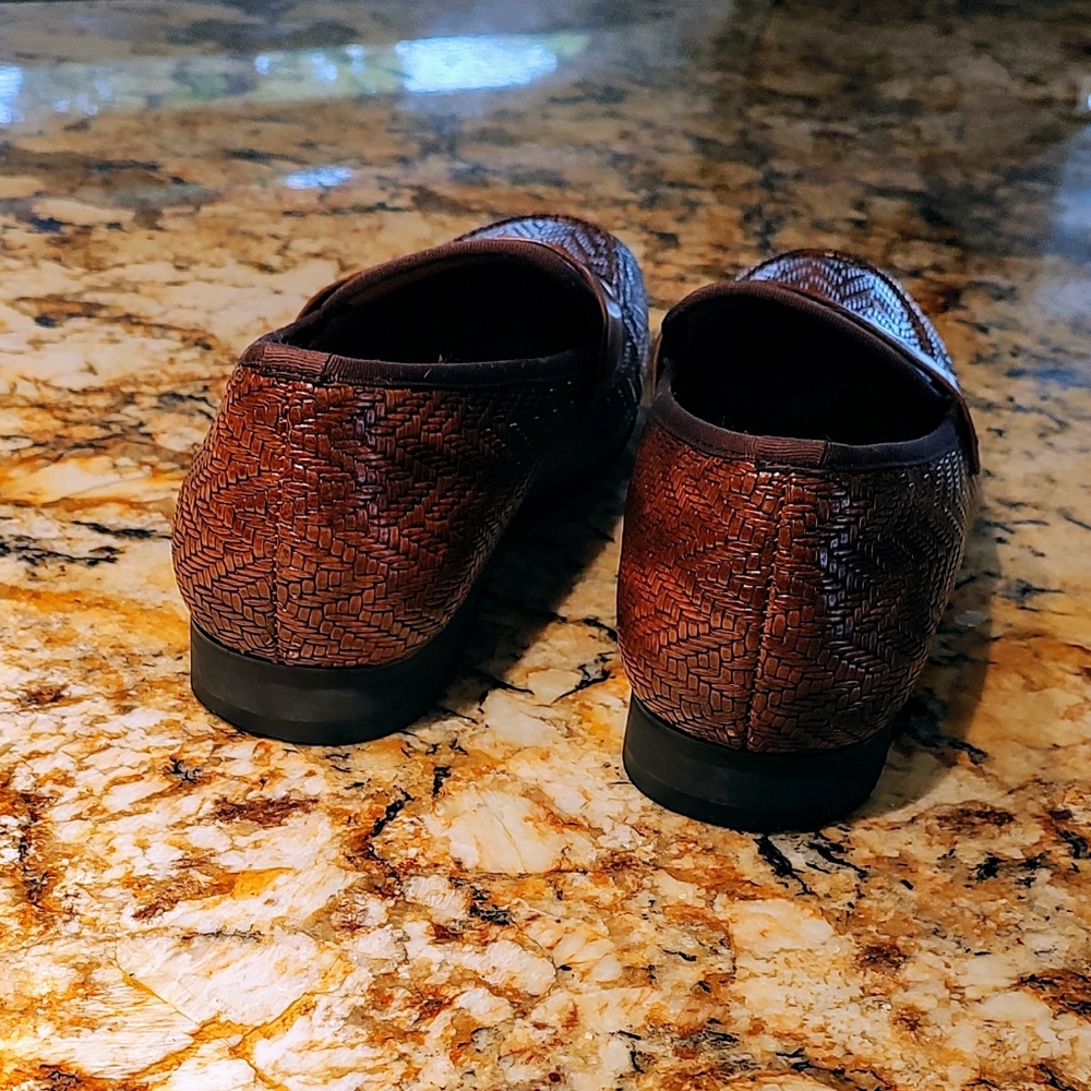 Men's Meijiana brown weave design loafers, size 12 preowned, very good condition - Picture 8 of 15